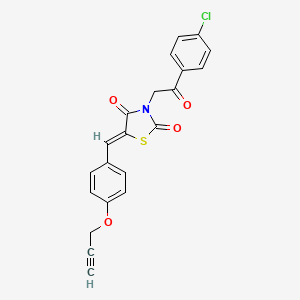 molecular formula C21H14ClNO4S B5376238 3-[2-(4-chlorophenyl)-2-oxoethyl]-5-[4-(2-propyn-1-yloxy)benzylidene]-1,3-thiazolidine-2,4-dione 