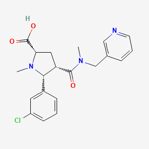 molecular formula C20H22ClN3O3 B5376254 (2S*,4S*,5R*)-5-(3-chlorophenyl)-1-methyl-4-{[methyl(pyridin-3-ylmethyl)amino]carbonyl}pyrrolidine-2-carboxylic acid 