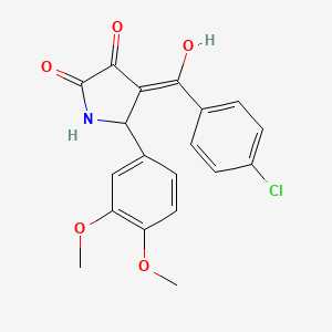 molecular formula C19H16ClNO5 B5376265 4-(4-chlorobenzoyl)-5-(3,4-dimethoxyphenyl)-3-hydroxy-1,5-dihydro-2H-pyrrol-2-one 