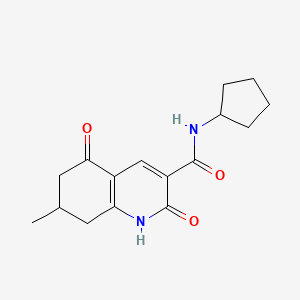 molecular formula C16H20N2O3 B5376311 N-cyclopentyl-7-methyl-2,5-dioxo-1,2,5,6,7,8-hexahydro-3-quinolinecarboxamide 