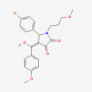 molecular formula C22H22BrNO5 B5376326 5-(4-bromophenyl)-3-hydroxy-4-(4-methoxybenzoyl)-1-(3-methoxypropyl)-1,5-dihydro-2H-pyrrol-2-one 