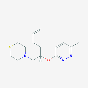 molecular formula C15H23N3OS B5376330 4-({(2R,5S)-5-[(6-methylpyridazin-3-yl)methyl]tetrahydrofuran-2-yl}methyl)thiomorpholine 