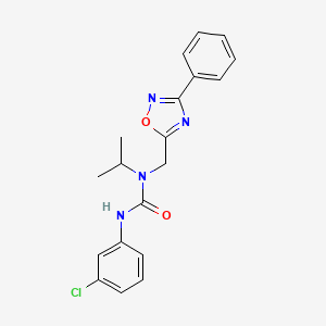 molecular formula C19H19ClN4O2 B5376374 N'-(3-chlorophenyl)-N-isopropyl-N-[(3-phenyl-1,2,4-oxadiazol-5-yl)methyl]urea 