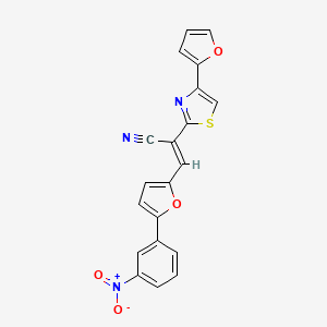 molecular formula C20H11N3O4S B5376382 2-[4-(2-furyl)-1,3-thiazol-2-yl]-3-[5-(3-nitrophenyl)-2-furyl]acrylonitrile 