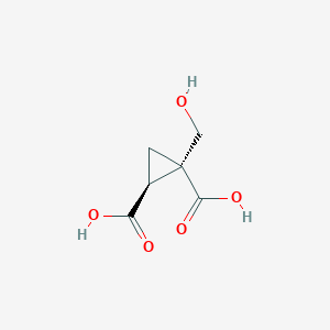 molecular formula C6H8O5 B053764 (1R,2S)-1-(Hydroxymethyl)cyclopropane-1,2-dicarboxylic acid CAS No. 114644-54-1