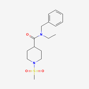 molecular formula C16H24N2O3S B5376403 N-benzyl-N-ethyl-1-(methylsulfonyl)-4-piperidinecarboxamide 