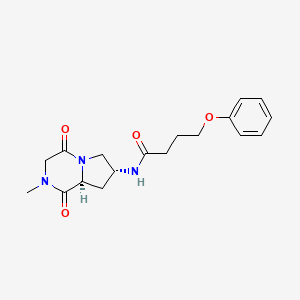 molecular formula C18H23N3O4 B5376476 N-[(7R,8aS)-2-methyl-1,4-dioxooctahydropyrrolo[1,2-a]pyrazin-7-yl]-4-phenoxybutanamide 