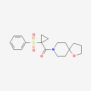 molecular formula C18H23NO4S B5376479 8-{[1-(phenylsulfonyl)cyclopropyl]carbonyl}-1-oxa-8-azaspiro[4.5]decane 