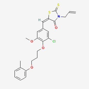 molecular formula C24H24ClNO4S2 B5376507 3-allyl-5-{3-chloro-5-methoxy-4-[3-(2-methylphenoxy)propoxy]benzylidene}-2-thioxo-1,3-thiazolidin-4-one 