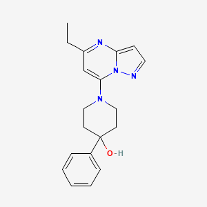 molecular formula C19H22N4O B5376524 1-(5-ethylpyrazolo[1,5-a]pyrimidin-7-yl)-4-phenyl-4-piperidinol 