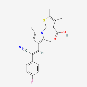 molecular formula C22H19FN2O2S B5376529 2-{3-[2-cyano-2-(4-fluorophenyl)vinyl]-2,5-dimethyl-1H-pyrrol-1-yl}-4,5-dimethyl-3-thiophenecarboxylic acid 
