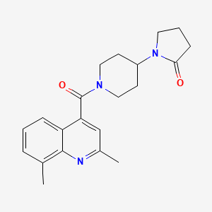 molecular formula C21H25N3O2 B5376533 1-{1-[(2,8-dimethylquinolin-4-yl)carbonyl]piperidin-4-yl}pyrrolidin-2-one 