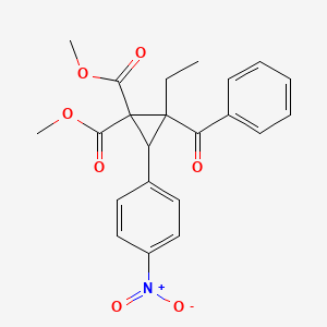molecular formula C22H21NO7 B5376534 dimethyl 2-benzoyl-2-ethyl-3-(4-nitrophenyl)-1,1-cyclopropanedicarboxylate 