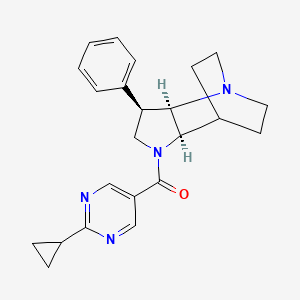 molecular formula C23H26N4O B5376538 (3R*,3aR*,7aR*)-1-[(2-cyclopropylpyrimidin-5-yl)carbonyl]-3-phenyloctahydro-4,7-ethanopyrrolo[3,2-b]pyridine 