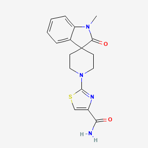 molecular formula C17H18N4O2S B5376554 2-(1-methyl-2-oxo-1,2-dihydro-1'H-spiro[indole-3,4'-piperidin]-1'-yl)-1,3-thiazole-4-carboxamide 
