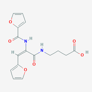 molecular formula C16H16N2O6 B5376576 4-{[2-(2-furoylamino)-3-(2-furyl)acryloyl]amino}butanoic acid 