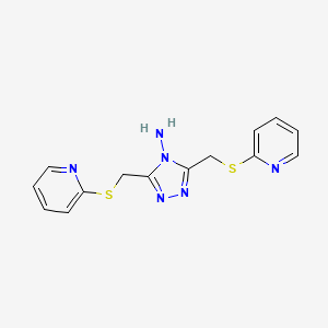 molecular formula C14H14N6S2 B5376597 3,5-bis[(2-pyridinylthio)methyl]-4H-1,2,4-triazol-4-amine 