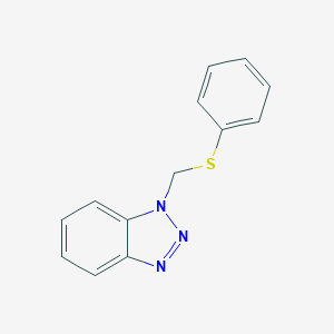 molecular formula C13H11N3S B053766 1-[(苯硫基)甲基]-1H-苯并三唑 CAS No. 111198-03-9