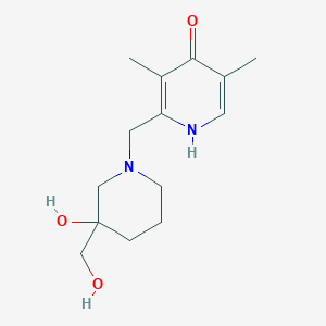 molecular formula C14H22N2O3 B5376602 2-{[3-hydroxy-3-(hydroxymethyl)-1-piperidinyl]methyl}-3,5-dimethyl-4(1H)-pyridinone 