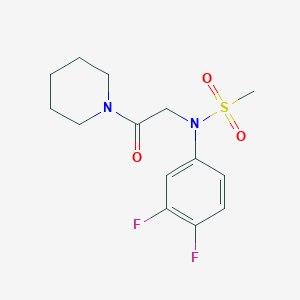 molecular formula C14H18F2N2O3S B5376614 N-(3,4-difluorophenyl)-N-[2-oxo-2-(1-piperidinyl)ethyl]methanesulfonamide 