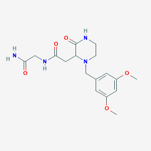 molecular formula C17H24N4O5 B5376629 N~2~-{[1-(3,5-dimethoxybenzyl)-3-oxo-2-piperazinyl]acetyl}glycinamide 