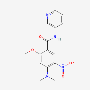 molecular formula C15H16N4O4 B5376635 4-(dimethylamino)-2-methoxy-5-nitro-N-3-pyridinylbenzamide 