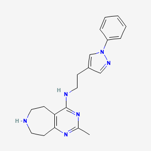 molecular formula C20H24N6 B5376653 2-methyl-N-[2-(1-phenyl-1H-pyrazol-4-yl)ethyl]-6,7,8,9-tetrahydro-5H-pyrimido[4,5-d]azepin-4-amine dihydrochloride 