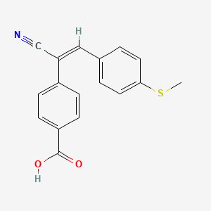 molecular formula C17H13NO2S B5376658 4-{1-cyano-2-[4-(methylthio)phenyl]vinyl}benzoic acid 