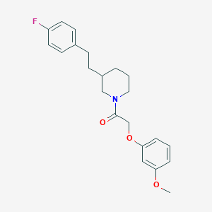 molecular formula C22H26FNO3 B5376661 3-[2-(4-fluorophenyl)ethyl]-1-[(3-methoxyphenoxy)acetyl]piperidine 