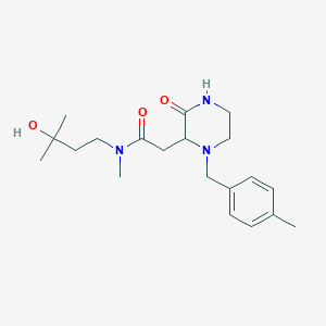 molecular formula C20H31N3O3 B5376664 N-(3-hydroxy-3-methylbutyl)-N-methyl-2-[1-(4-methylbenzyl)-3-oxo-2-piperazinyl]acetamide 