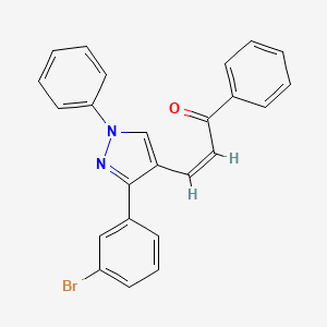 molecular formula C24H17BrN2O B5376708 3-[3-(3-bromophenyl)-1-phenyl-1H-pyrazol-4-yl]-1-phenyl-2-propen-1-one 