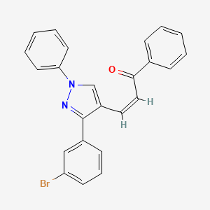 3-[3-(3-bromophenyl)-1-phenyl-1H-pyrazol-4-yl]-1-phenyl-2-propen-1-one