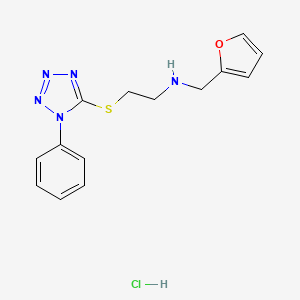molecular formula C14H16ClN5OS B5376712 N-(2-furylmethyl)-2-[(1-phenyl-1H-tetrazol-5-yl)thio]ethanamine hydrochloride 