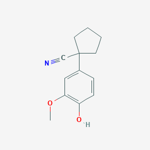 molecular formula C13H15NO2 B5376722 1-(4-hydroxy-3-methoxyphenyl)cyclopentanecarbonitrile 
