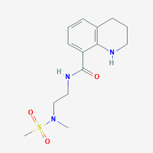 molecular formula C14H21N3O3S B5376725 N-{2-[methyl(methylsulfonyl)amino]ethyl}-1,2,3,4-tetrahydroquinoline-8-carboxamide 