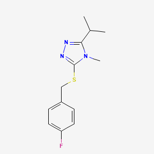 molecular formula C13H16FN3S B5376731 3-[(4-fluorobenzyl)thio]-5-isopropyl-4-methyl-4H-1,2,4-triazole 