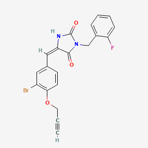 molecular formula C20H14BrFN2O3 B5376740 5-[3-bromo-4-(2-propyn-1-yloxy)benzylidene]-3-(2-fluorobenzyl)-2,4-imidazolidinedione 