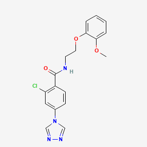 molecular formula C18H17ClN4O3 B5376741 2-chloro-N-[2-(2-methoxyphenoxy)ethyl]-4-(4H-1,2,4-triazol-4-yl)benzamide 