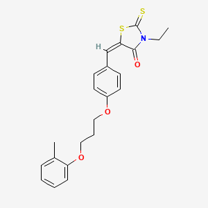 molecular formula C22H23NO3S2 B5376742 3-ethyl-5-{4-[3-(2-methylphenoxy)propoxy]benzylidene}-2-thioxo-1,3-thiazolidin-4-one 