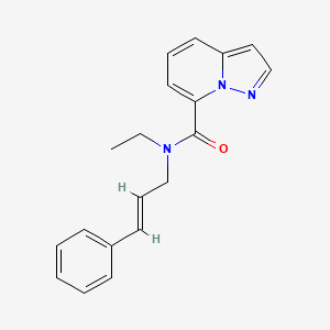 molecular formula C19H19N3O B5376752 N-ethyl-N-[(2E)-3-phenylprop-2-en-1-yl]pyrazolo[1,5-a]pyridine-7-carboxamide 