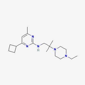 molecular formula C19H33N5 B5376760 4-cyclobutyl-N-[2-(4-ethylpiperazin-1-yl)-2-methylpropyl]-6-methylpyrimidin-2-amine 