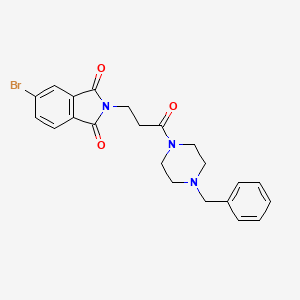 molecular formula C22H22BrN3O3 B5376783 2-[3-(4-benzyl-1-piperazinyl)-3-oxopropyl]-5-bromo-1H-isoindole-1,3(2H)-dione 