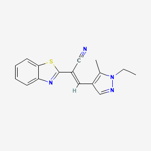 2-(1,3-benzothiazol-2-yl)-3-(1-ethyl-5-methyl-1H-pyrazol-4-yl)acrylonitrile