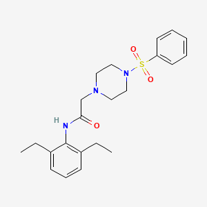 molecular formula C22H29N3O3S B5376821 N-(2,6-diethylphenyl)-2-[4-(phenylsulfonyl)-1-piperazinyl]acetamide 