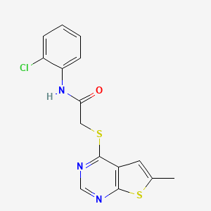 molecular formula C15H12ClN3OS2 B5376826 N-(2-chlorophenyl)-2-[(6-methylthieno[2,3-d]pyrimidin-4-yl)thio]acetamide 