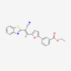 molecular formula C23H16N2O3S B5376855 ethyl 3-{5-[2-(1,3-benzothiazol-2-yl)-2-cyanovinyl]-2-furyl}benzoate 