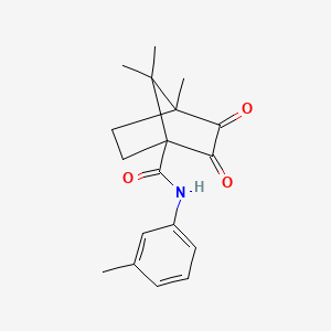 4,7,7-trimethyl-N-(3-methylphenyl)-2,3-dioxobicyclo[2.2.1]heptane-1-carboxamide