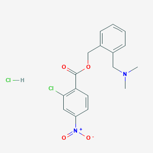 molecular formula C17H18Cl2N2O4 B537689 [2-[(二甲氨基)甲基]苯基]甲基 2-氯-4-硝基苯甲酸酯；盐酸盐 
