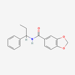 molecular formula C17H17NO3 B5376911 N-(1-phenylpropyl)-1,3-benzodioxole-5-carboxamide 