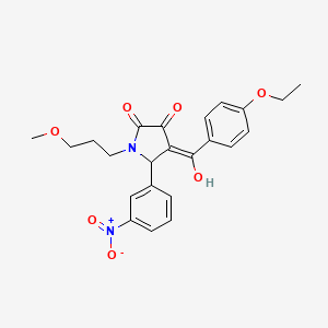 molecular formula C23H24N2O7 B5376925 4-(4-ethoxybenzoyl)-3-hydroxy-1-(3-methoxypropyl)-5-(3-nitrophenyl)-1,5-dihydro-2H-pyrrol-2-one 